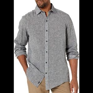 Buttoned Down Men's Tailored Fit Casual Linen Cotton Shirt size 16-16.5 -32/33